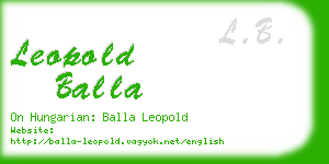 leopold balla business card